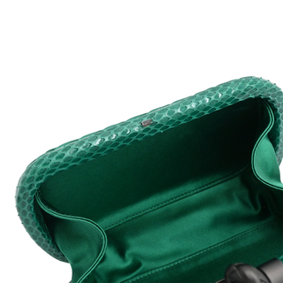 Turquoise Knot Intrecciato Satin Clutch