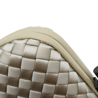 Beige Knot Intrecciato Satin Clutch