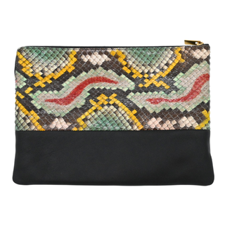 Solo Multicolor Snakeskin & Leather Clutch