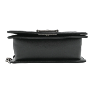 Black Caviar Leather Small Boy Flap Bag