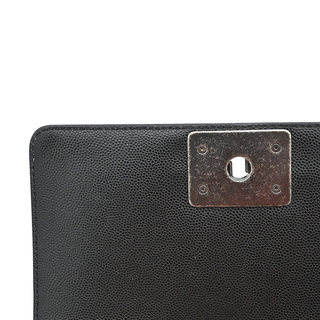 Black Caviar Leather Small Boy Flap Bag