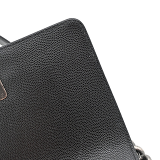 Black Caviar Leather Small Boy Flap Bag