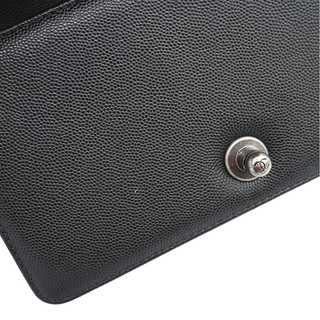 Black Caviar Leather Small Boy Flap Bag