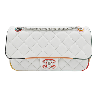 Cuba Color White Medium Single Flap Bag