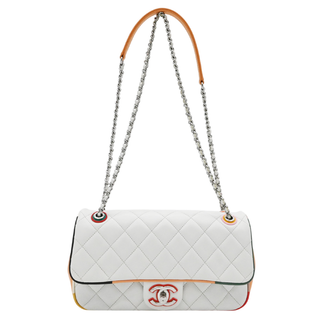 Cuba Color White Medium Single Flap Bag