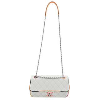Cuba Color White Medium Single Flap Bag