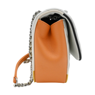 Cuba Color White Medium Single Flap Bag