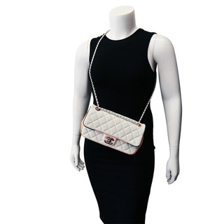 Cuba Color White Medium Single Flap Bag