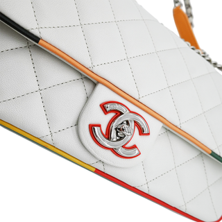 Cuba Color White Medium Single Flap Bag