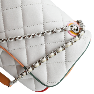 Cuba Color White Medium Single Flap Bag