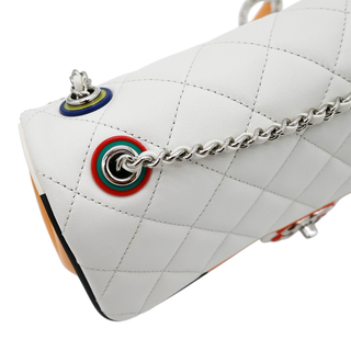 Cuba Color White Medium Single Flap Bag