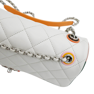 Cuba Color White Medium Single Flap Bag