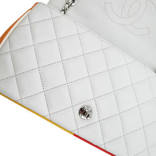Cuba Color White Medium Single Flap Bag