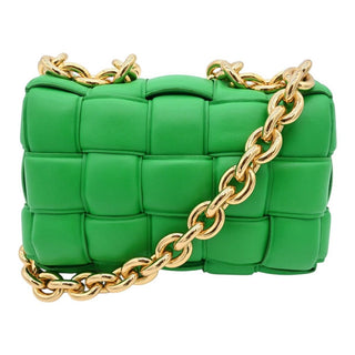 Chain Cassette Padded Intrecciato Leather Shoulder Bag