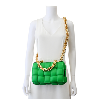 Chain Cassette Padded Intrecciato Leather Shoulder Bag