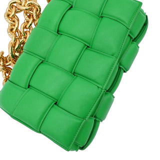 Chain Cassette Padded Intrecciato Leather Shoulder Bag