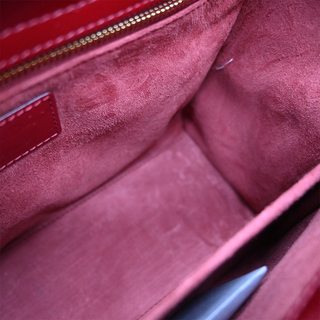 Cherry Red Medium Lady Dior Cannage Patent Leather Bag