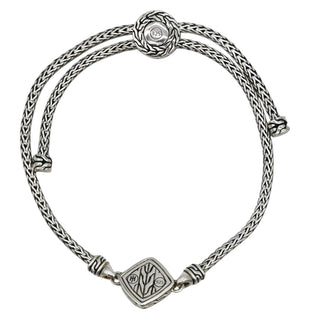 Classic Chain Hammered Sterling Silver Adjustable Bracelet