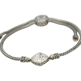 Classic Chain Hammered Sterling Silver Adjustable Bracelet