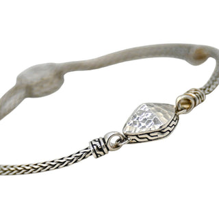 Classic Chain Hammered Sterling Silver Adjustable Bracelet