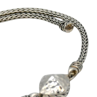 Classic Chain Hammered Sterling Silver Adjustable Bracelet