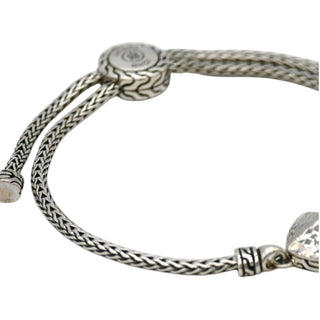 Classic Chain Hammered Sterling Silver Adjustable Bracelet