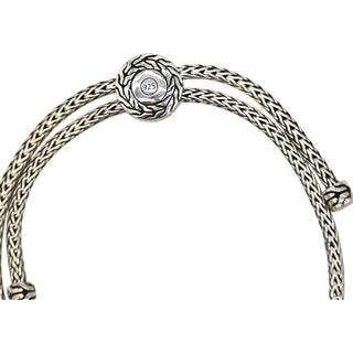 Classic Chain Hammered Sterling Silver Adjustable Bracelet