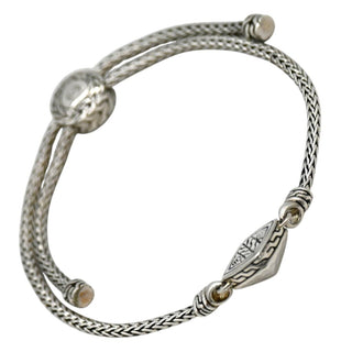 Classic Chain Hammered Sterling Silver Adjustable Bracelet