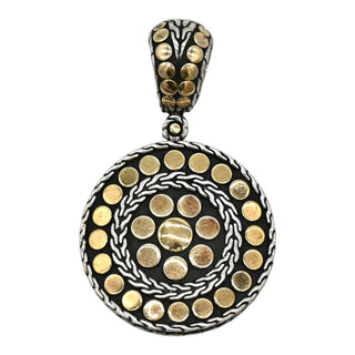 Sterling Silver & 18K Gold Dot Round Pendant