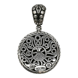 Sterling Silver & 18K Gold Dot Round Pendant