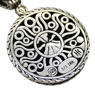 Sterling Silver & 18K Gold Dot Round Pendant