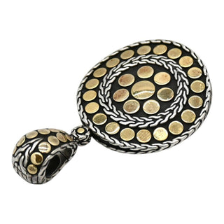 Sterling Silver & 18K Gold Dot Round Pendant