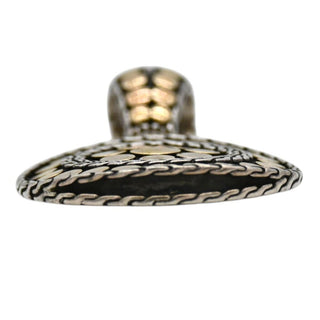 Sterling Silver & 18K Gold Dot Round Pendant