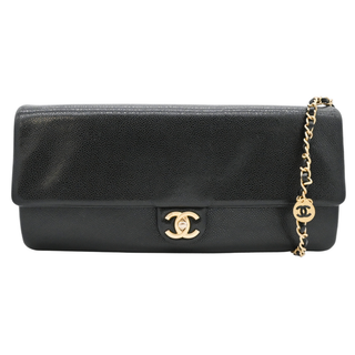 CC Black Caviar Leather Maxi Clutch Bag