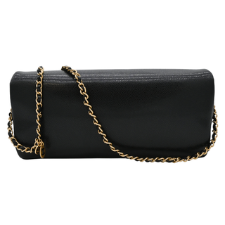CC Black Caviar Leather Maxi Clutch Bag