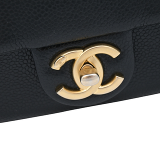 CC Black Caviar Leather Maxi Clutch Bag