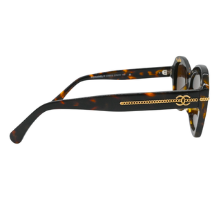 Polarized Tortoiseshell Chain CC Sunglasses