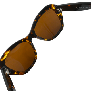 Polarized Tortoiseshell Chain CC Sunglasses