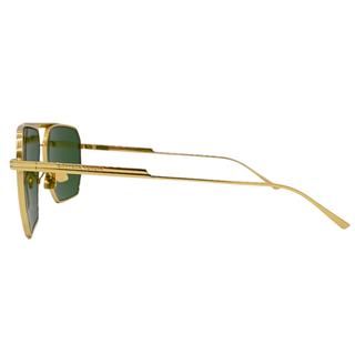 Gold Metal Green Lens Sunglasses