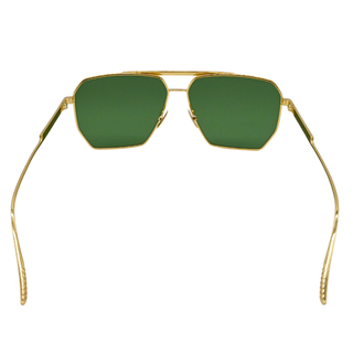 Gold Metal Green Lens Sunglasses