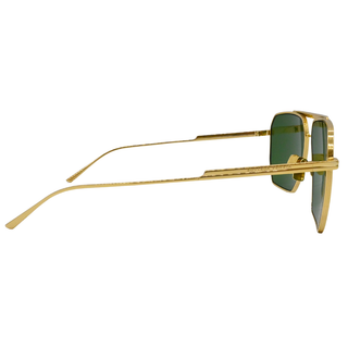 Gold Metal Green Lens Sunglasses