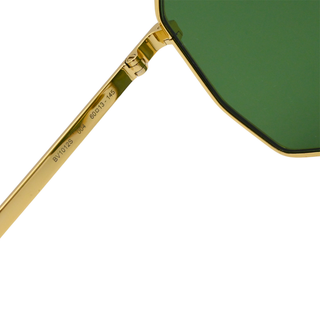 Gold Metal Green Lens Sunglasses