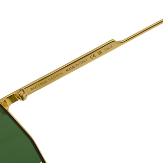 Gold Metal Green Lens Sunglasses