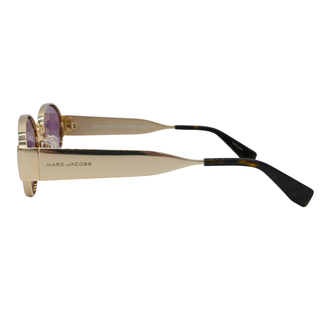 Oval Gold & Pink Metal Sunglasses