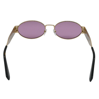 Oval Gold & Pink Metal Sunglasses
