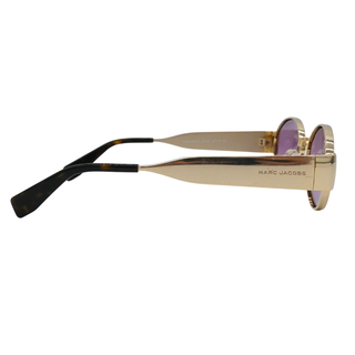 Oval Gold & Pink Metal Sunglasses