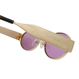 Oval Gold & Pink Metal Sunglasses