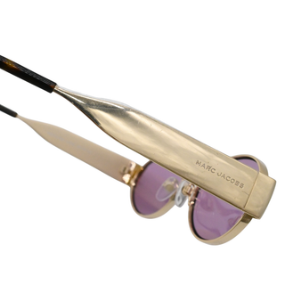 Oval Gold & Pink Metal Sunglasses