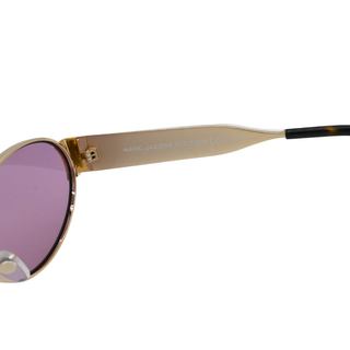 Oval Gold & Pink Metal Sunglasses