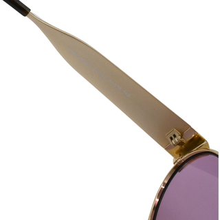 Oval Gold & Pink Metal Sunglasses